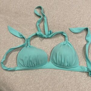 Teal halter bathing suit top size large
